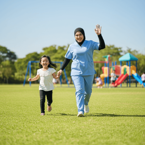 Child playing outdoors