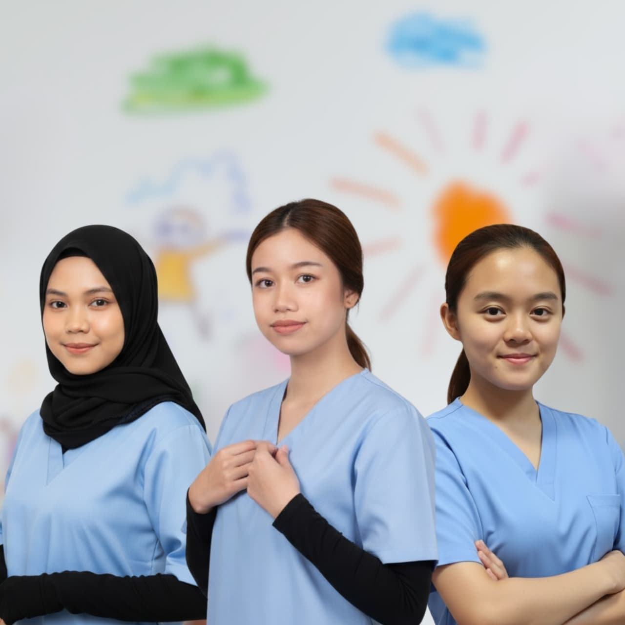 Happy child with pink bow